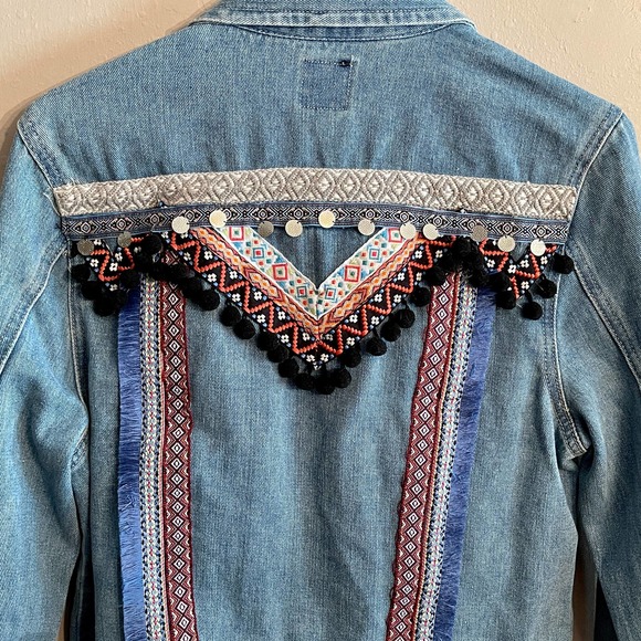 Boom Boom Jeans Denim Jacket Sz Med. 5-Button Front 2 Pockets S1151-400 - Picture 4 of 12
